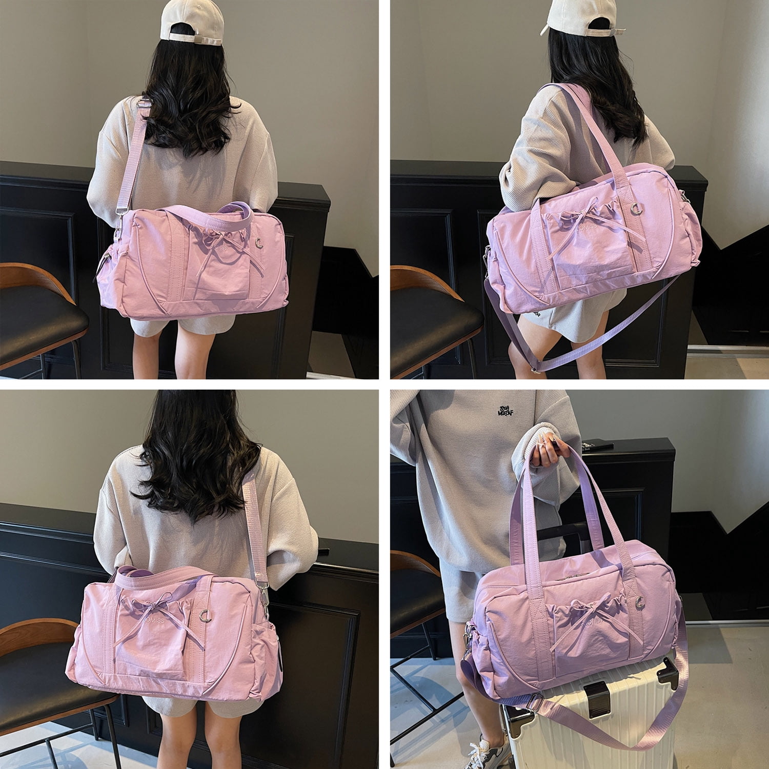 URSOFINE Gym Bag for Women and Men, Waterproof Duffle Travel Bag, Lightweight Carryon Gymbag for Airplane Travel, Trip, Gym, Yoga，Sports, Gyms and Weekend Getaway
