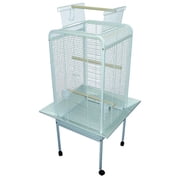 EF22 1/2" Bar Spacing Play Top Parrot Bird Cage - 22"x22" In White
