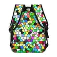 thumbnail image 4 of Rateoe Colorful Tie Dye Stained Glass Pattern Casual Backpack for School, Work, Travel – Adjustable Straps, Multiple Compartments – Ergonomic Design, Fits Laptops and Tablets, 4 of 5