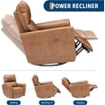thumbnail image 6 of Power Swivel Glider Recliner Chair, PU Leather, Electric Rocker with USB Port, Lumbar Support, for Living Room, Bedroom, Nursery (Brown), 6 of 8