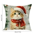 thumbnail image 5 of Under $5 Christmas Throw Pillow Covers 18x18" Linen Pillow Case for Sofa Couch Xmas Decorations Linen Cats Pillow Case Printed Home Living Room Sofa, 5 of 7