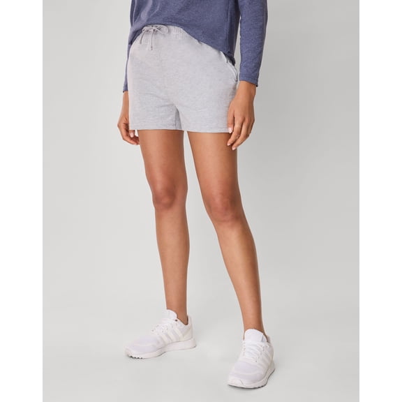 Hanes Originals Women's Cotton Jersey Shorts, 2.5" Light Steel L