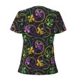 thumbnail image 3 of Goofa Mardi Gras6 Pattern Womens Deep V Neck Low Cut Tops Casual Summer Short Sleeve Ribbed Knit T-Shirts-Large, 3 of 5