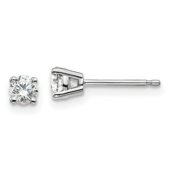 14k White Gold 1/3 Carat Total Weight Round SI1 SI2 G H I Lab Grown Diamond 4 Prong Stud Post Earrings Jewelry for Women