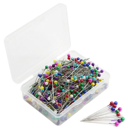 PEACNNG 500 PCS Sewing Pins Straight Pin for Fabric, Pearlized Ball Head Quilting Pins Long, Multicolor Corsage Stick Pins