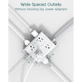 thumbnail image 3 of Surge Protector Power Strip - 8 Widely Outlets with 4 USB Ports(1 USB C Outlet), 3-Side Outlet Extender Strip with 5Ft Extension Cord, Flat Plug, Wall Mount for Dorm Home Office, ETL Listed, 3 of 4
