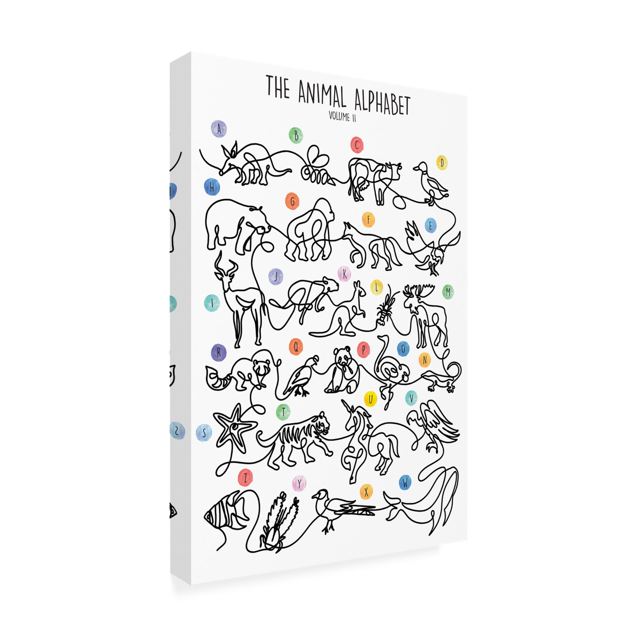 Trademark Fine Art Hanna Lee Tidd The Animal Alphabet Volume 2 Canvas Wall Art