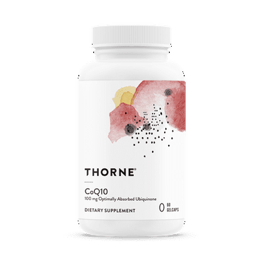 THORNE - CoQ10 (formerly Q-Best 100) - 100mg Optimally Absorbed Ubiquinone - Gluten-Free Dietary Supplement Support for Heart Health & Brain Function* - 60 Gelcaps