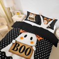 thumbnail image 3 of Homewish Boo Bow Ghost Twin Duvet Cover for Women, Polka Dot Orange Coquette Skull Twin Bedding, Black Reversible, 2 Pieces, 1 Duvet Cover and 1 Pillowcase, 3 of 6