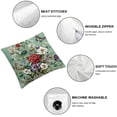 thumbnail image 4 of Wuche  100% Cotton Pillowcases Set of 2 Standard Size Floral Printed Butterfly Pillow Cases Soft Breathable Cooling Pillowcase Decorative Pillow Cover (Standard, 18*18 Inches, Green Flowers), 4 of 6