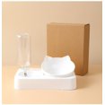 thumbnail image 5 of Cuencos para Gatos Pequeños CHAO de Color Blanco, Cuenco Elevado, Antivómitos con Inclinación de 15 Grados, Dispensador Automático de Agua, 5 of 5