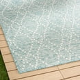 thumbnail image 3 of NICOLE MILLER NEW YORK Corin Distressed Indoor Outdoor Area Rug, UV Fade Resistant, Low Pile, Aqua/Cream, 5'2"x7'2", 3 of 7