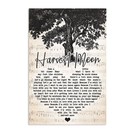 Harvest Moon Lyrics Poster Music Poster Song Lyrics Print Song Lyrics Poster Lyrics Wall Art 11 x 17 Inch Poster
