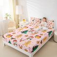 thumbnail image 4 of Castle Fairy Children Gingerbread Man 3pcs Twin Sheet Sets,Christmas Tree Twin Fitted Sheet,Festival Xmas Breathable Flat Sheet,Super Cozy Room Decor, 4 of 7