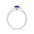 thumbnail image 2 of ANGARA Natural Round Tanzanite Cathedral Ring with Diamond Halo in 14K White Gold for Women (Size-6mm) | December Birthstone, Birthday, Anniversary, Jewelry Gift for Women | Natural Tanzanite Ring, 2 of 10