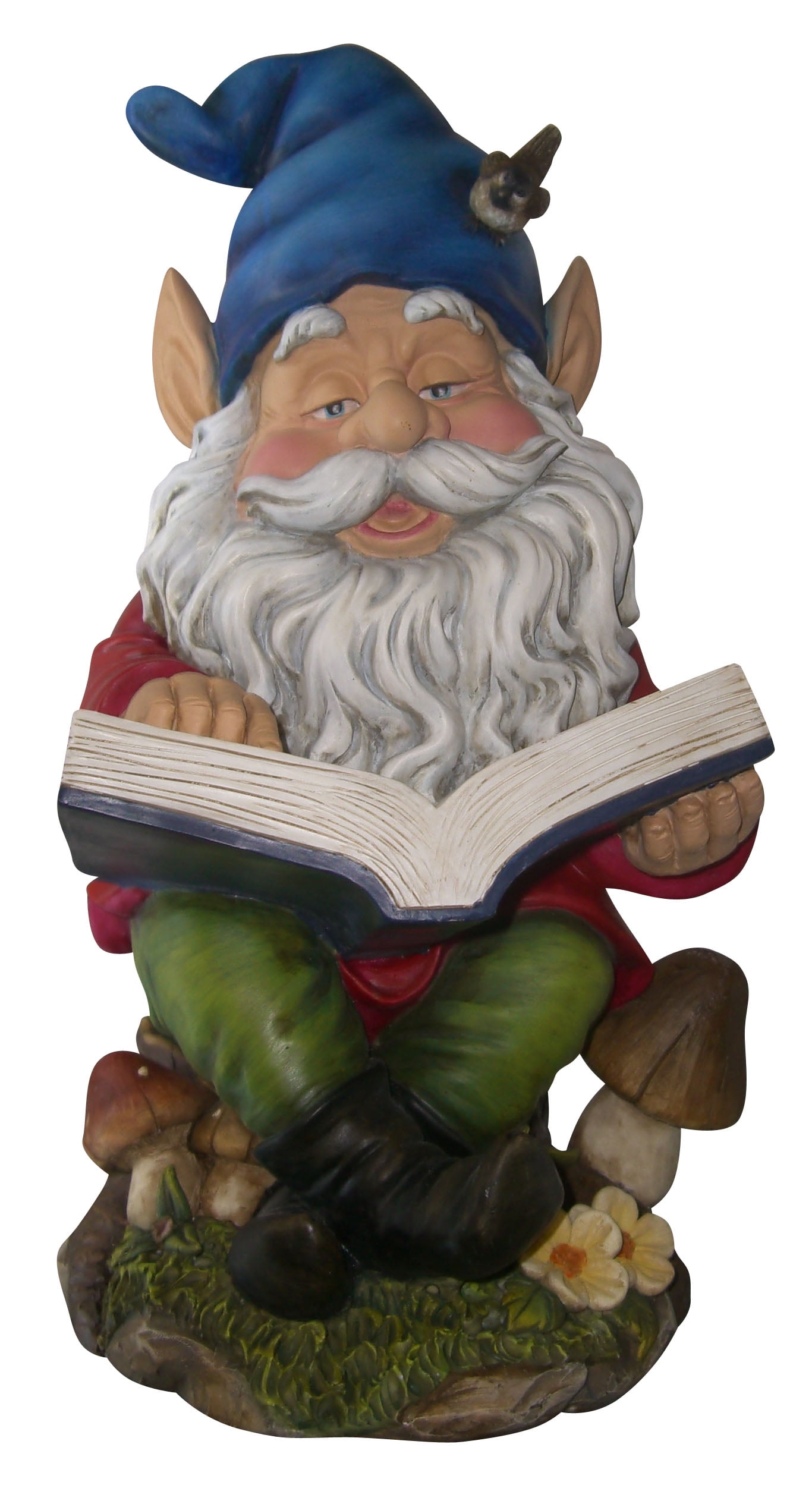 14 Inch Reading Gnome Statuary by Benzara