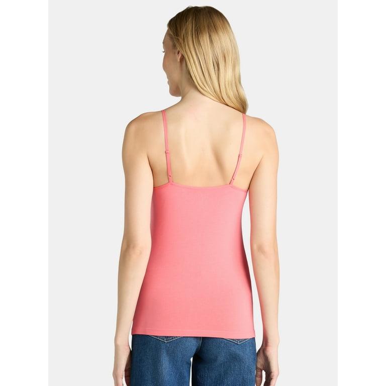 Best Fitting Panty Cotton Scoop Neck Camisole Adjustable Spaghetti Strap  Tank Top, 3 Pack
