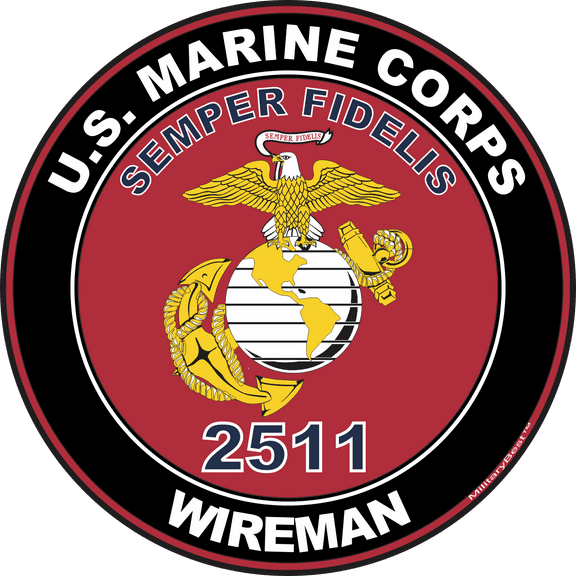U.S.M.C. MOS 2511 Wireman Decal 3.8" - Red