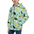 thumbnail image 2 of Pofeuu Avocado Flowers And Leaves Print Teenage Zipper Hoodie Sweatshirts Hooded Casual Jackets With Pocket For Boys Girls-Small, 2 of 6