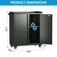 thumbnail image 3 of GANGMEI Metal Garage Storage Cabinet with 1 Handle & Pegboard, 31.5" H Workbench Mobile Tool Chests,  Lockable Tool Cabinets for Home,Office,Shop, Assembly Required, 3 of 8