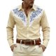 thumbnail image 1 of Camisetas de Navidad de Manga Larga de los Hombres Imprimir de Moda Casual Manga Larga Turndown Collar Blusa para Primavera Invierno Al Aire Libre Diario, 1 of 4