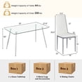 thumbnail image 3 of Gymax 5 PCS 51'' Rectangle Dining Set 0.3'' Thick Glass Table w/ 4 Padded Dining Chairs, 3 of 7