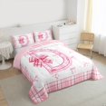 thumbnail image 3 of Feelyou Princess Initial Letter Queen Comforter Set, Bowknot Monogrammed D Bedding Sets, Kawaii Cartoon Bow Reversible Bedding Comforter Set, Breathable Home Decor, 3-Piece, 3 of 8