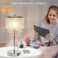 thumbnail image 3 of Touch Control  Table  with USB C+ Charging Ports, 3-Way Dimmable Bedside  with Elegant Lampshade for Living Room Bedroom, 3 of 5