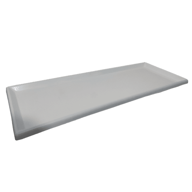 Plato Base de Fibra de Vidrio para Macetas Mod. Rectangular 80x20cm Blanco FibraFormas Fibraformas de México Plato Rectangular 80x20cm Blanco