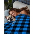 thumbnail image 6 of Full Size Flat Sheet Only, Black Blue Plaid Soft Brushed Microfiber Bed Sheets, Country Buffalo Checked Gingham Hotel Quality Breathable Bedding Top Sheet, Easy Care, 81"x96", 6 of 9