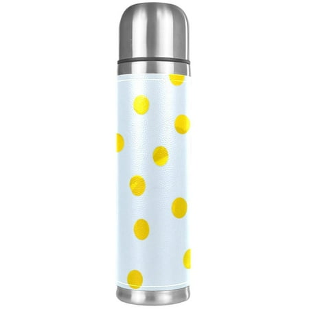 

Yellow Dots Confetti Light Blue Pattern Premium Insulated Water Bottle - Water Mug with Food-Grade PP Vacuum Insulated Leak-proof BPA-Free