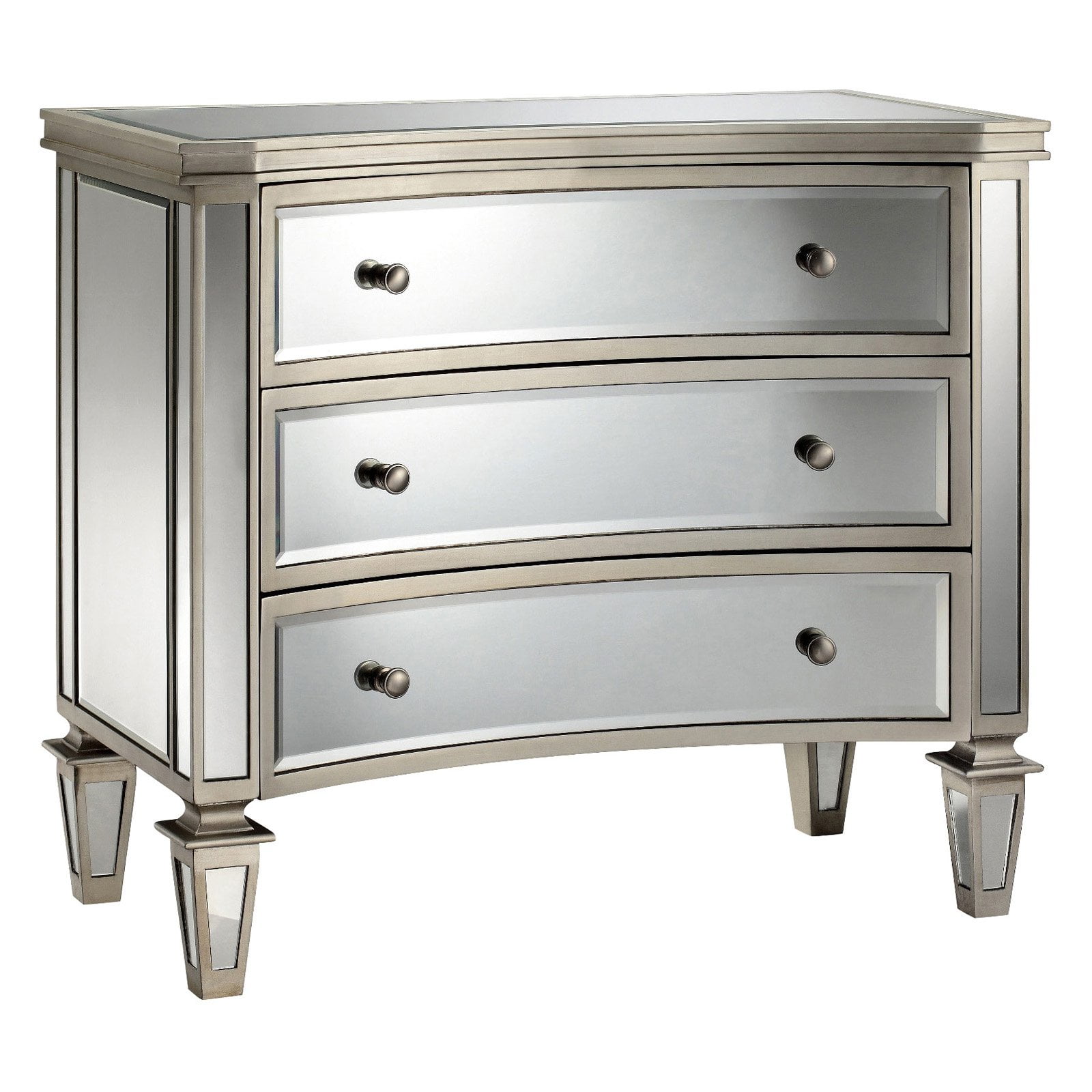 Stein World Bow Front 3 Drawer Mirrored Chest