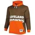 thumbnail image 2 of Men's Mitchell & Ness Brown/Orange Cleveland Browns Big & Tall Big Face Pullover Hoodie, 2 of 3