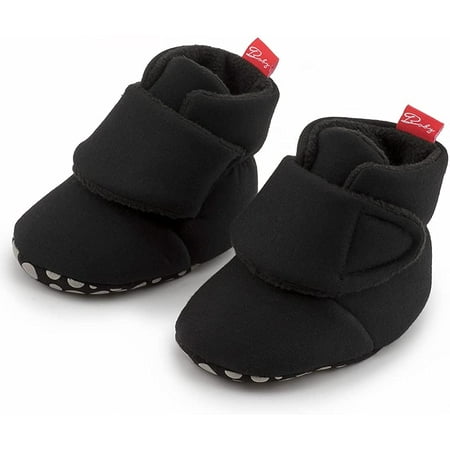 

QWZNDZGR Newborn Infant Baby Boys Girls Fleece Booties Stay On Socks Soft Shoes Non Skid Winter Warm Christmas Slippers