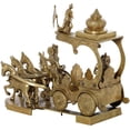 thumbnail image 3 of 16 Inch Gita Upadesha Krishna Brass Sculpture - Handmade Mythology Idol, 3 of 4