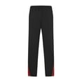 thumbnail image 4 of Puntoco Pantalones casuales de moda para hombre con botones de color sólido, cintura elástica, pierna recta, largo completo, 4 of 7