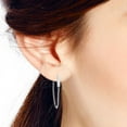 thumbnail image 5 of Minimalist Sterling Silver Bar Chain .925 Sterling Silver Front to Back Hoop Earring, 5 of 5