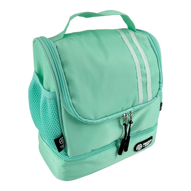 Lonchera Térmica Doble Piso Gran Tamaño Escolar American Bags color Menta
