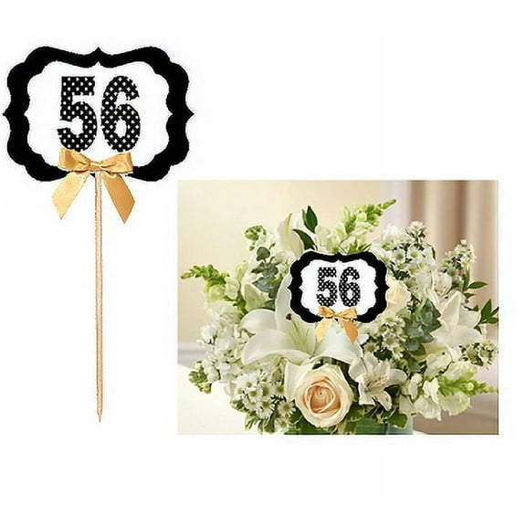 56th Birthday / Anniversary Table Decoration Party Centerpiece Pick - Set of 6
