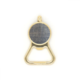 thumbnail image 1 of Denim Jean Cowboy Lining Textile Beer Bottle Cap Opener Stainless Steel Key Chain, 1 of 3