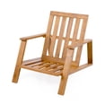 thumbnail image 4 of MAYEERTY Patio Lounge Chair - Teak-Acacia Wood Frame, Beige Cushion, Outdoor Club Chair, 4 of 8