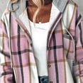 thumbnail image 5 of NSLGXD Women's Plaid Flannel Shirts Hoodie Long Sleeve Oversized Shirt Jacket Button Down Blouse Tops Pockets Shacket Jacket for Teen Girl, 5 of 6