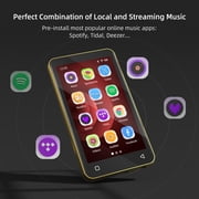 80GB MP3 Player with Bluetooth, S2 WiFi MP3 Player with Spotify, Spotify Kids, Audible, 4 Android Audio Music Player (Black_Gold)