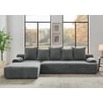 thumbnail image 5 of 110" Compressed Sofa, Modular Sectional Sofa with Pillows, L-Shape Sofa with Free Combination, Sofa in a Box, No Assembly (Velvet, Grey), 5 of 7