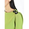 thumbnail image 4 of Blusa con detalle de flor en hombro Roman Fashion /Juvenil, 5106 (Verde) verde M, 4 of 6