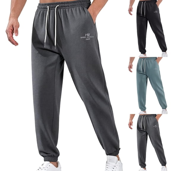 DDAPJ pyju Men's Mesh Jogger Sweatpants Lightweight Quick Dry Athletic Pants with Pockets for Workout, Running, Outdoor Sports Dark Gray M
