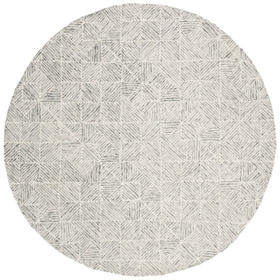 SAFAVIEH Abstract Brock Geometric Wool Area Rug, Light Green, 6' x 6' Round