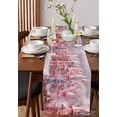 thumbnail image 4 of Ldtrchee Pink Christmas Table Runner 90 Inches, Pink Town Xmas Tree Snowflake Bed Runner Dresser Scarves Tabletop for Indoor Outdoor Parties/Ceremony/Banquet, 13" x 90", 4 of 8