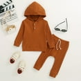 thumbnail image 2 of Baby Toddler Kids Boy Clothing Set Little Boys Spring Fall Hooded Long Sleeve Stretch 2T-5T Pajama 2Pcs, 2 of 9