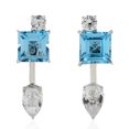 thumbnail image 2 of 4.31ct Sapphire Ear Jackets Earrings 18k White Gold Topaz Jewelry, 2 of 3